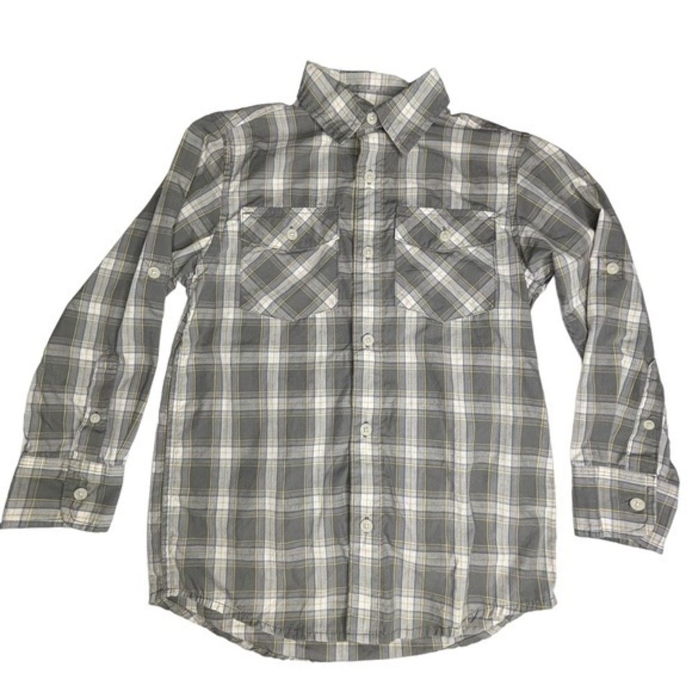 Urban Pipeline Boys Top Size Small Gray Plaid Long Sleeve‎ Button Down Shirt
